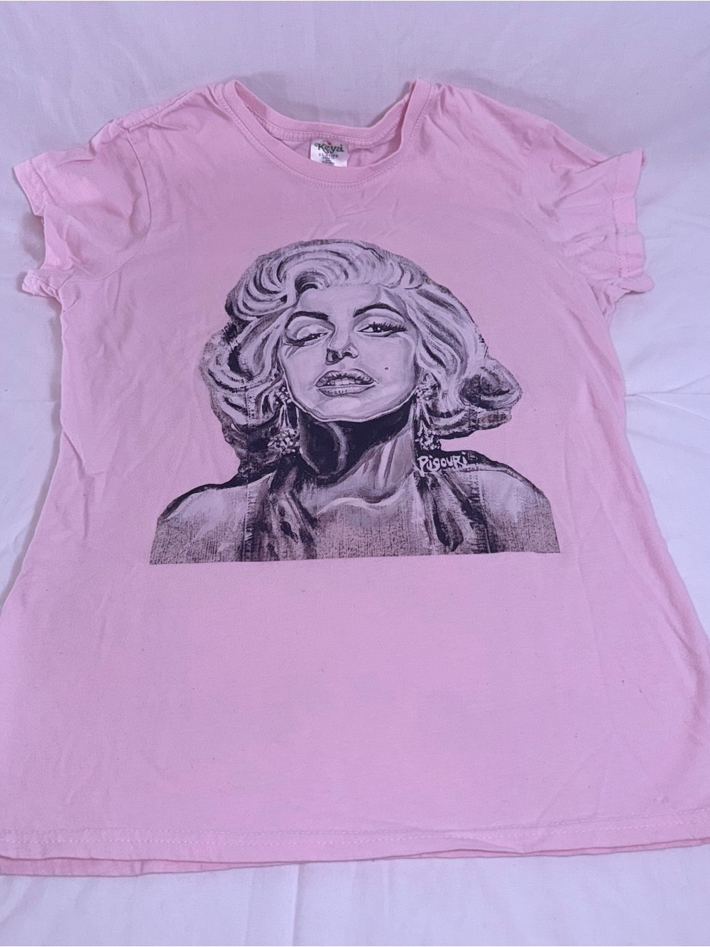 Marilyn Monroe Pink Graphic Tee Shirt Keya Europe Vintage Style Portrait Top L